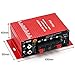 Car Audio Amplifier with Power Cord DC 12V 3A, 20W + 20W Dual Channel Digital Mini HiFi Stereo Power Amplifier Handover AMP CD DVD MP3 PC (Amplifier+Adapter)