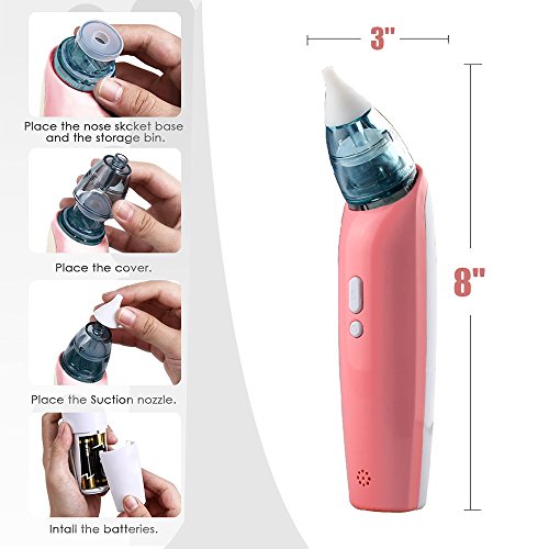 Baby ElectricÂ Nasal Aspirator, Nose Cleaner Safe Hygienic and Quick with 3 Sizes of Nose Tips for Newborns and Toddlers