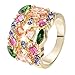 Yoursfs Cocktail Ring Vintage Style Wide Band Statement Ring for Women (Colorful, 7)