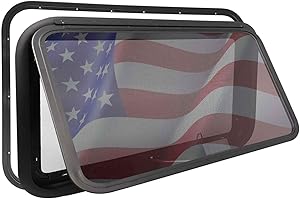 AlloTemlass RV Window | 36" W x 20" H | RV Exit Window | Tempered Glass &Trim Set | DOT Certification Qualified
