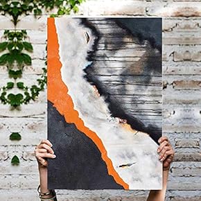 Canvas Wall Art Abstract Mountain Painting Artwork for Home Prints Framed - 12x18 inches