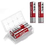 EBL 18650 Li-ion 3.7V Rechargeable Batteries with Storeage Case, 4 Counts