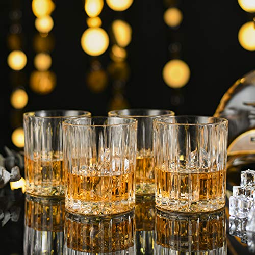 Whiskygläser, altmodisch, Kristall, 340 ml, 4 Stück, Rocks Barware zum Trinken von Bourbon, Scotch Whisky, Cocktails… – Bild 3