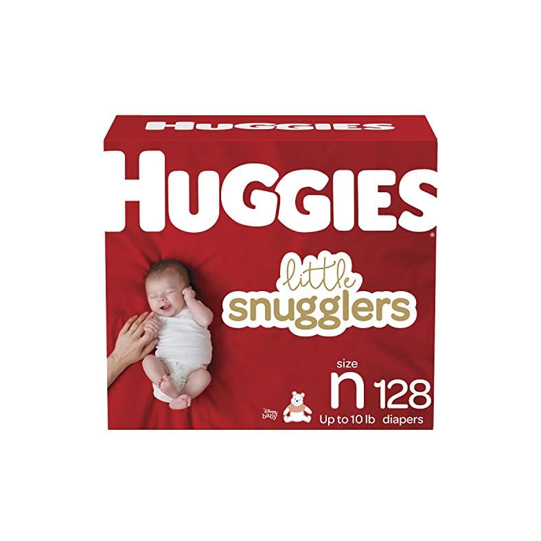 Baby Diapers Size Newborn (up to 10 lbs), 128ct, Huggies Little Snugglers