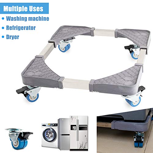 Mobile Bases Adjustable Washer Dryer Dolly Movable Base with 8 Locked