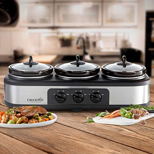 4 Crock+Pot+Stainless+Steel+Cooker+Warmer