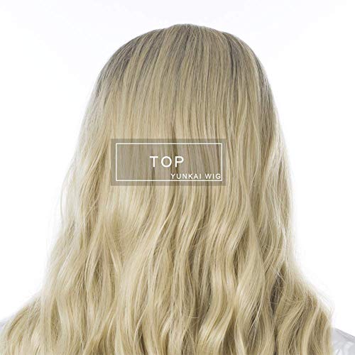 66cm Long Dark Blonde Wig For Women, Elegant Ash Off Blond Color Ombre Hair Wig, 26-inch Of Pure Premium Synthetic Hair Long Wavy Hair WigYUNKAI (Ash Off Blond) - Thumbnail 3