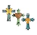 Unique Wooden Crucifix With Antiqued Metal Decorative Heart And Inspirational Prayer Inscribed On Cross (Assorted Colors)