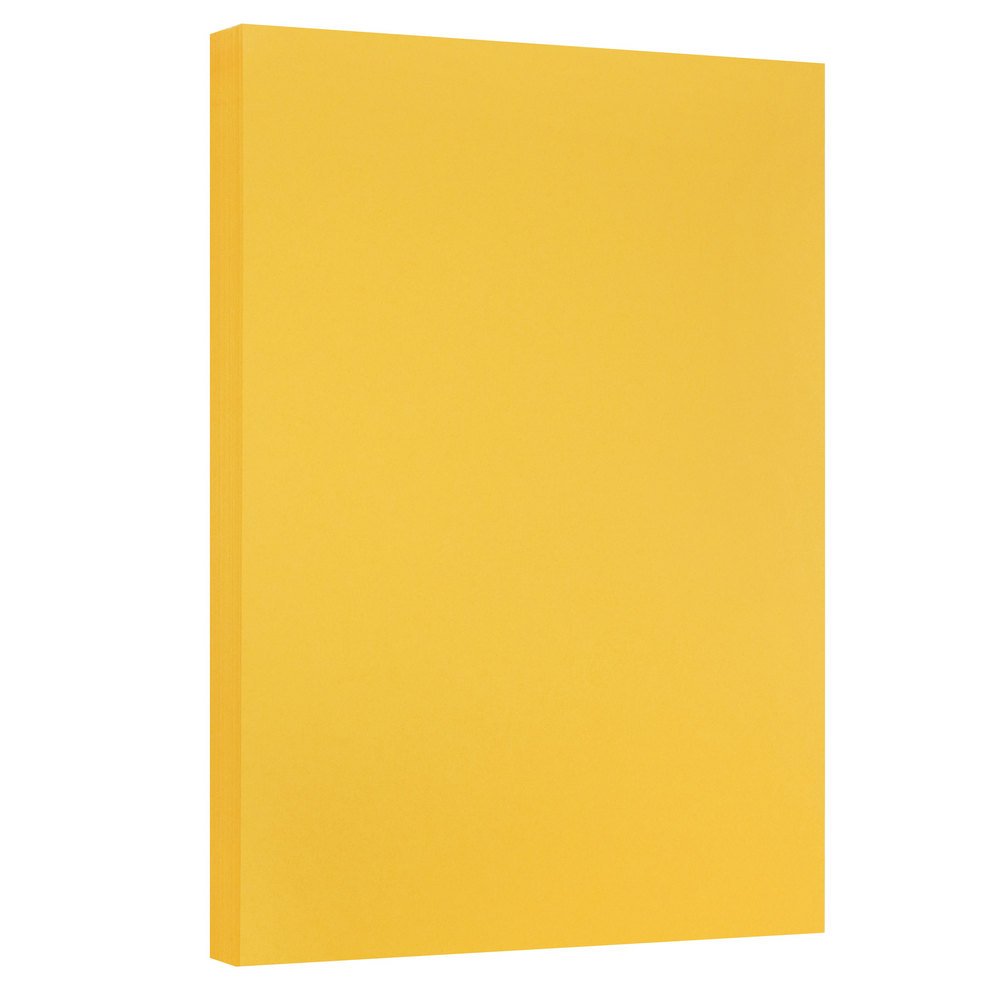 JAM Paper Vellum Bristol Cardstock - 279.4 x 431.8 mm Coverstock - 145gsm - Goldenrod - 50 Sheets/Pack