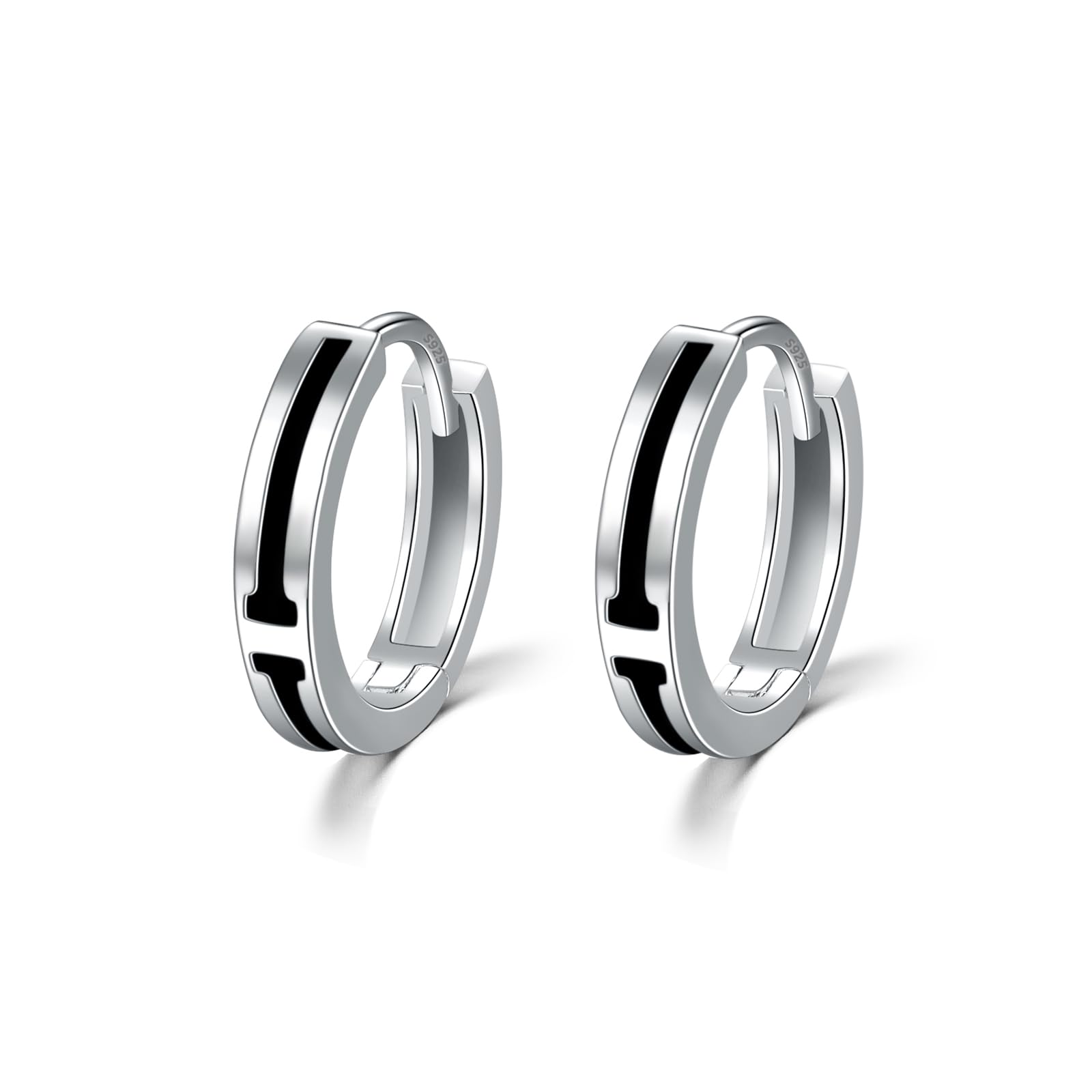 Immobird Hoop Earrings for Women 925 Sterling Silver Small Sleeper Hoop Earrings Diameter 13mm Unisex Earrings for Men Women