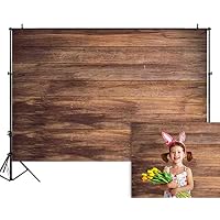 Funnytree 8X6FT Durable Fabric Brown Wood Backdrop Wooden Board Photography Rustic Faux Panel Flat Background Portrait Retro Texture Photo Booth Studio Props Poster Photoshoot Photografia