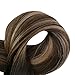 Full Shine Real Hair Tape in Extensions Remy Human Hair 14Inch Balayage Tape in Hair Extensions Off Black Fading to Dark Brown and Ash Blonde 50 Gram 20 Pieces Double Sided Extension Tape Glue in