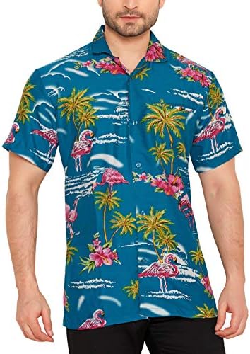 Men's Regular Fit Classic Short Sleeve Casual Floral Hawaiian Shirt