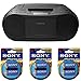 Sony CFDS70 Stereo CD/Cassette Boombox Home Audio Radio (Black) with 6 Sony Stamina C-Batteriesthumb 3