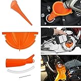 Rebacker Crankcase Fill Funnel Primary Case Oil Fill Drip-Free Oil Funnel Set for Harley 3pcs