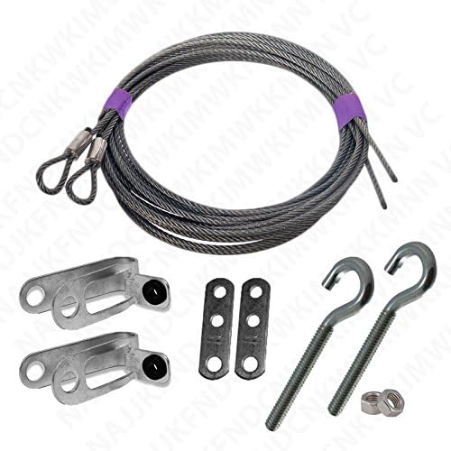 Garage Door Extension Spring Safety Cable Pulley Fork with Safety Cable Guide Set for Ext