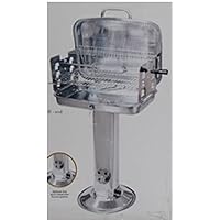  Säulengrill Edelstahl silber XXL Pillar Camping Balkon Picknick ✔ eckig ✔ tragbar ✔ stehend grillen ✔ Grillen mit Holzkohle 