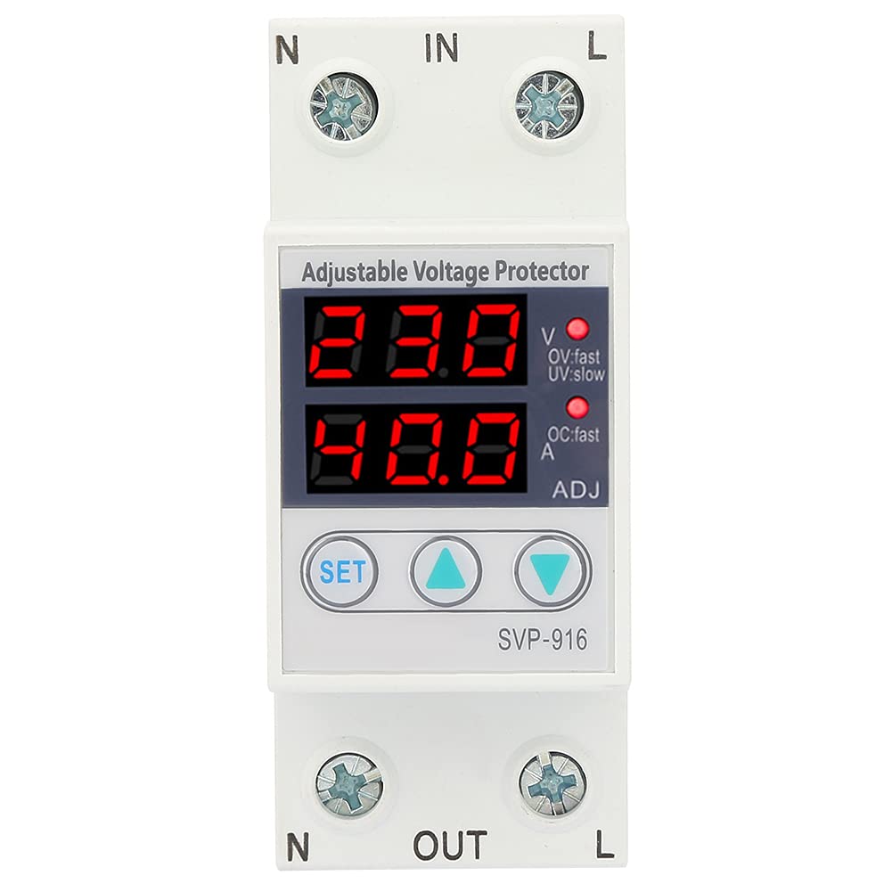Intelligent Single Phase Adjustable Over-Voltage Under-Voltage Current Protector, Protector Current Stabilizer Voltmeter 230VAC 50 / 60Hz(63A)