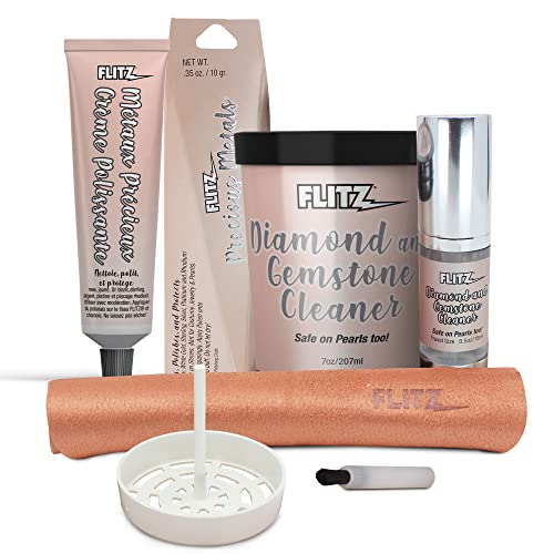 Flitz Jewelry Cleaner Kit – Safely Cleans Restores Shine to Gold