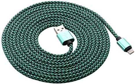 UltraGuards 10FT/3M Extra Long Nylon Braided Lightning to USB Sync Charge Cable Cord Charger with Aluminum Connector for iPhone 7/7 Plus/6s/6s Plus/6/6Plus/5s/5c/5, iPad/iPod Models (green)