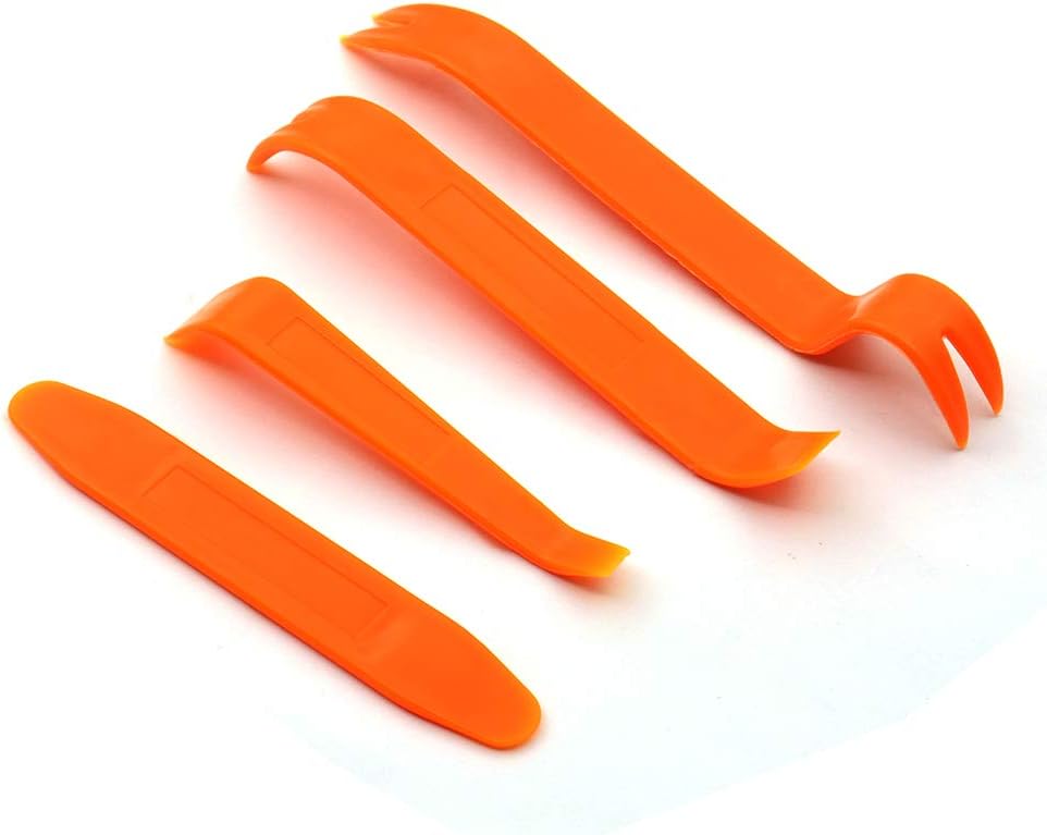 VSTM Trim Removal Tool,Auto Car Door Clip Panel Trim Removal Tool Kits 4PCS for Car Dash Radio Audio Installer Pry Tool (Orange 4Pcs)
