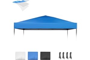 GOTRUTH 10×10 Canopy Replacement Top, Pop Up Canopy Replacement Tent Cover for Straight Leg Frame, Waterproof Canopy Top Cover for Garden Patio Camping (Top Only)(Blue)