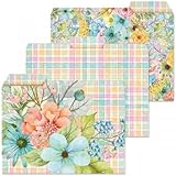 12 Sentiment Garden File Folders - Set of 12 (3 Designs) 1/3 Cut Staggered Tabs, Letter-Size Designed Folders