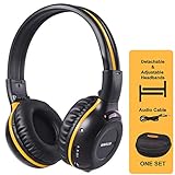 SIMOLIO Vehicle Headphone with Hard EVA Case, Car DVD Headphones, Car Headphone for Rear Entertainment System, Durable and Flexible Headphone for Kids, Wireless Infrared Headphone with 3.5mm AUX Cable