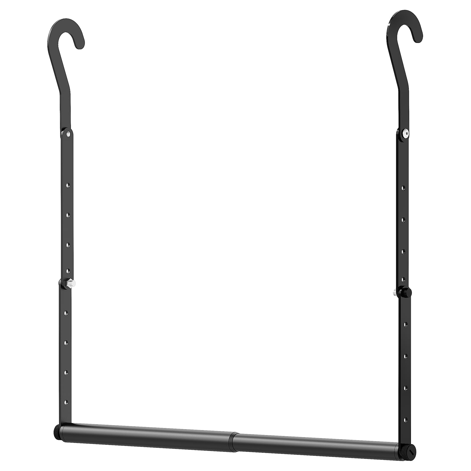 Photo 1 of Mavivegue Adjustable Closet Rods for Hanging Clothes, Heavy Duty Closet Hanging Rod, Double Hanging Closet Rod, Space-Saving Closet Extender Hanging Rod,1 Pack Black