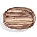 Wooden Serving Tray - Oval Acacia Wood Decorative Tray with Handles for Parties and Breakfast in Bed or on Ottomans - 17 x 11.75 x 2 Inches