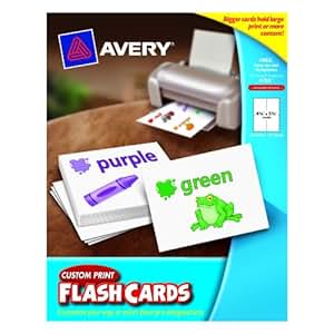 Amazon.com: Avery Custom Print Flash Cards, 4.25 x 5.5 Inches, for ...