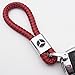 For Mercedes-Benz Logo Emblem Key Chain Key Ring Metal Alloy BV Style Leather Gift Decoration Accessories AMG (Red)