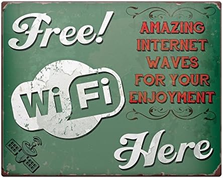 Ohngangd Vintage Free Wifi sign retro Metal Sign 8"x12"