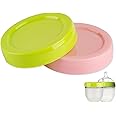 (2-PCs) Travel Bottle Caps Compatible with Comotomo Bottles, Storage Caps Lids for Como tomo Bottles - Pink Green