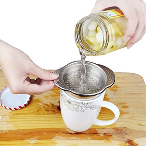 EH-LIFE Kitchen Utensil Stainless Steel Kitchen Fruit Can Strainer Easily Strains Liquids Out of Canned Fruits and Vegetable Silver