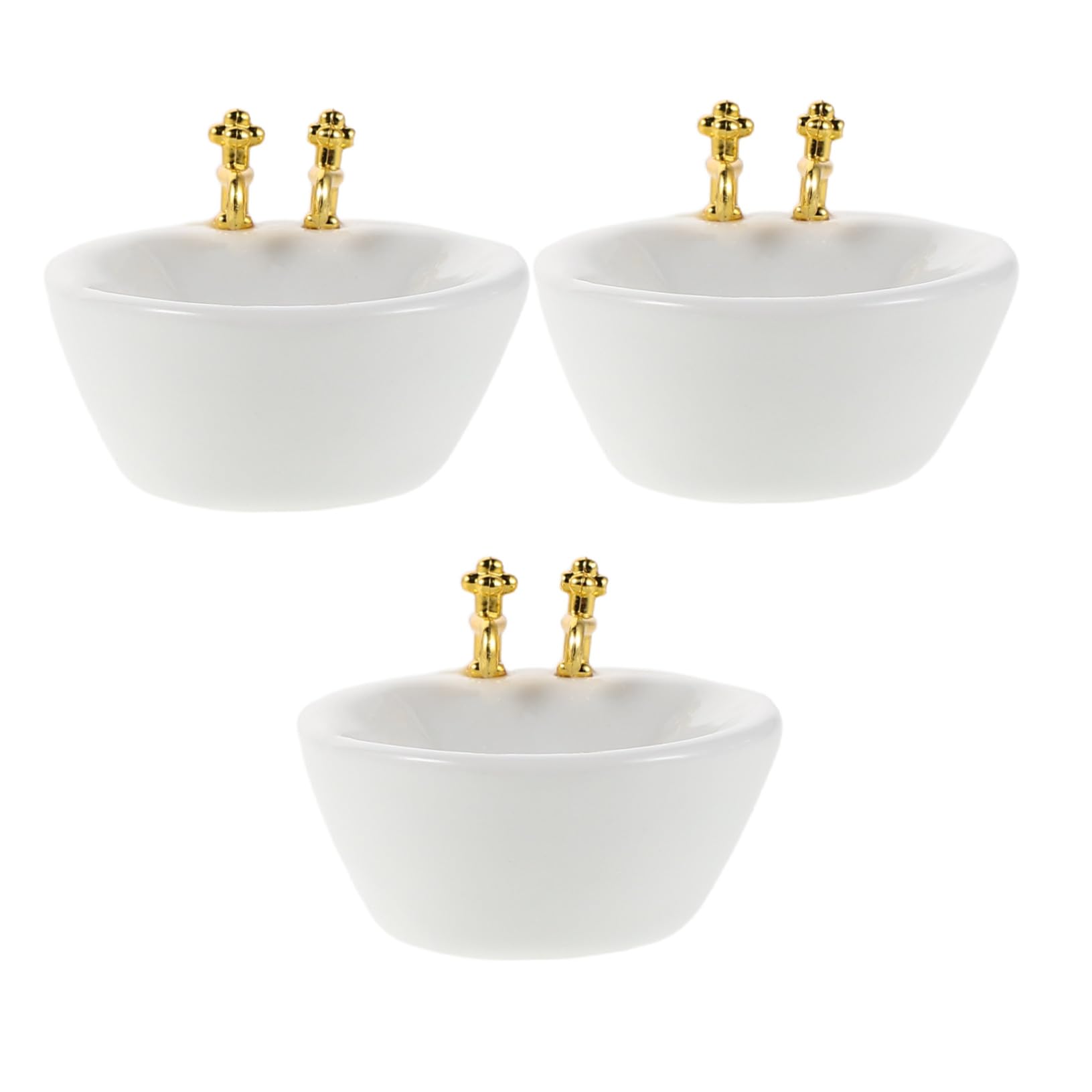 Toyvian 1/12 Scale Dollhouse Miniature Hand Washing Sink Set for Dollhouse Bathroom and Kitchen Accessories Realistic Washbasin Decoration