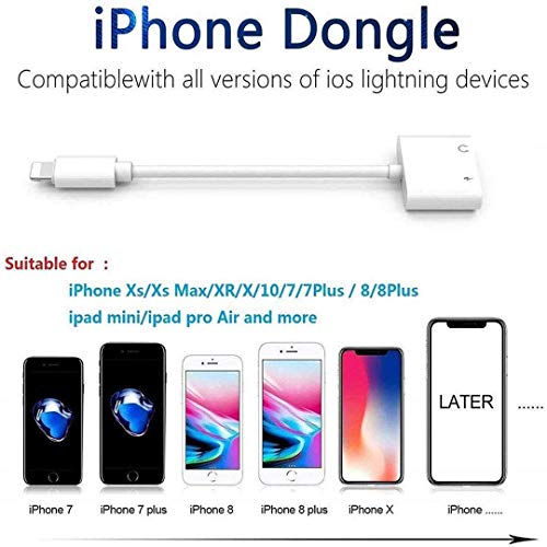 Headphone Adapter for iPhone 11Pro Car Charger 3.5 mm AUX Jack Audio Adapter for iPhone Adapter Compatible with iPhone 7/8/8 Plus/X/XS/XS MAX Dongle Accessory Connector Compatible All iOS Systems - Thumbnail 6