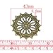Housweety 50 Bronze Tone Filigree Flower Wraps Connectors 43mm