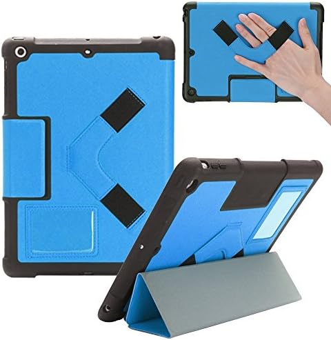 NUTKASEโS BUMPKASE Compatible with Apple iPad 2018 6th Gen/2017 5th Gen Shockproof Folio Cover 9.7โ for Models A1893, A1954, A1822, A1823, Rugged, Kid Tested, Slim & Sleek Italian Design - Light Blue