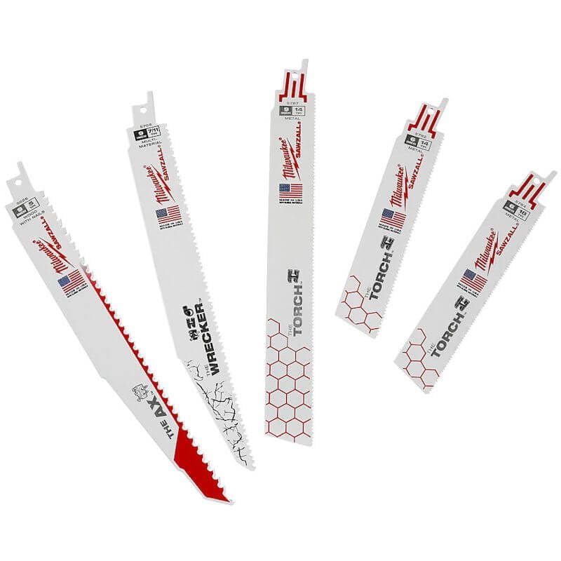 Milwaukee 49222205 Demolition Sawzall Recip Saw Blade Set (5 Pack)