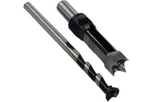 SaferCCTV 3/4" Mortising Chisel Bit Woodworking Square Hole Drill Bits Woodworker Power Tools for Construction Installation Renovation Decoration Industry