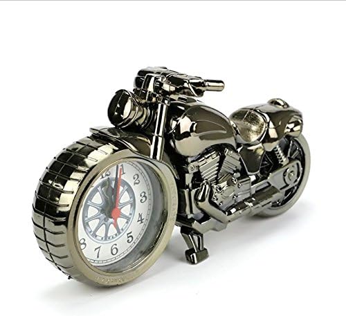 youchamp Luxury Retro Style Motorcycle Alarm Clock,unique Gift for Motor Lovers,kids,boys ,Unique Eye-catching Exquisite Motorbike Sporting Alarm Clock (black)