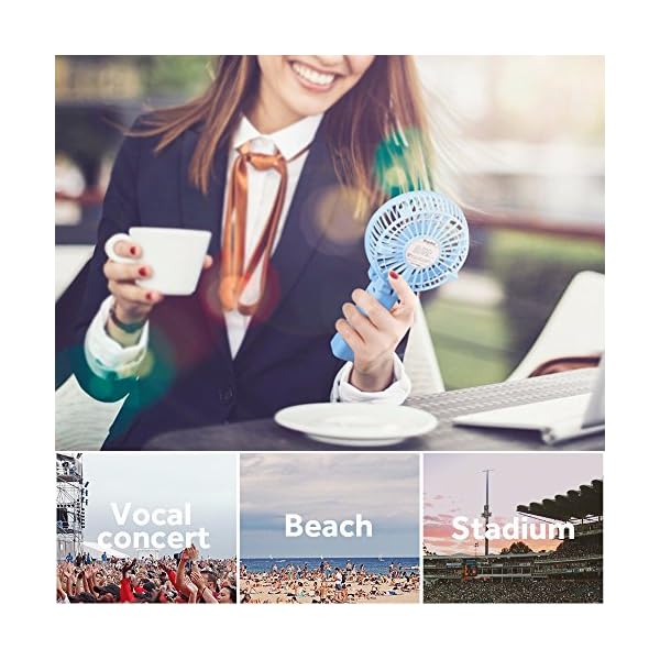 EasyAcc-Handheld-Electric-USB-Fans-Mini-Portable-Outdoor-Fan-with-Rechargeable-2600-mAh-Foldable-Handle-Desktop-for-Home-and-Travel-Blue EasyAcc Handheld Electric USB Fans Mini Portable Outdoor Fan with Rechargeable Battery Foldable Handle Desktop for Home…