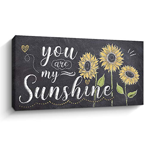 Motivational Quotes Wall Decor You are My Sunshine Canvas Wall Art Rustic Home Decor