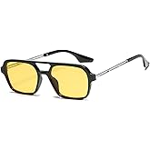 VIA LEECA Vintage 70s Rectangle Sunglasses Women Men Retro Square Aviator Sunglasses UV400 Protection Shades