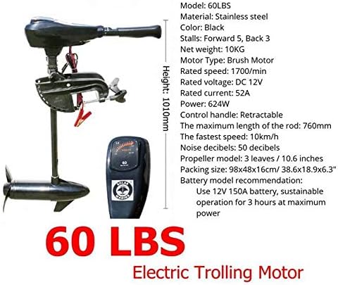 MEICHEN DC 12V 24V 18/28/40/48/60/88LBS Electric Trolling Motor Inflatable Boat Outboard Engine