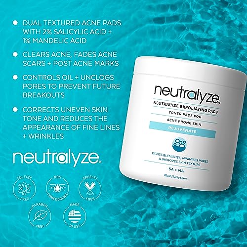 Exfoliating Acne Wipes Maximum Strength, Dual Textured Acne Pads for