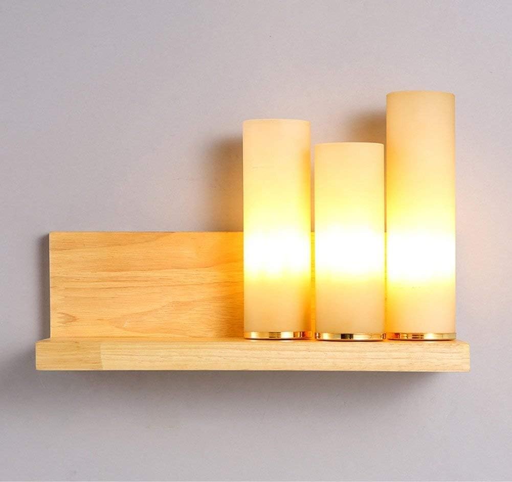 Zzaoxin Lámpara De Madera Con Aplique De Madera Cuerpo Pantalla De