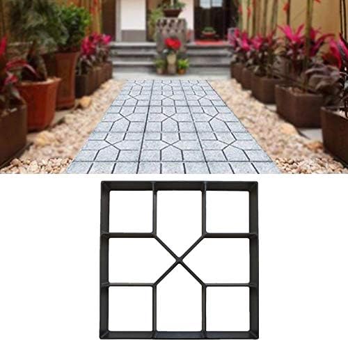 Loprt Walk Maker, Pathmate Stone Mold Paving Pavement Concrete Mould Stepping Stone Paver Walk Way (B 15.7x15.7 inches)