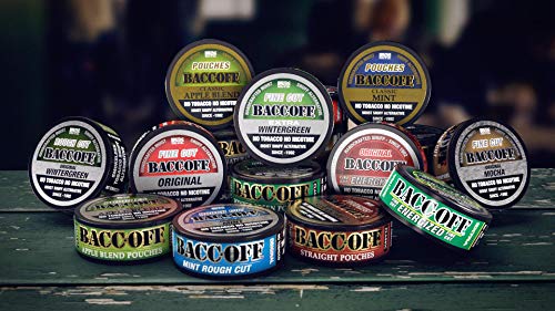 BaccOff, Original Mint Rough Cut, Premium Tobacco Free, Nicotine Free Snuff Alternative (1 Can)